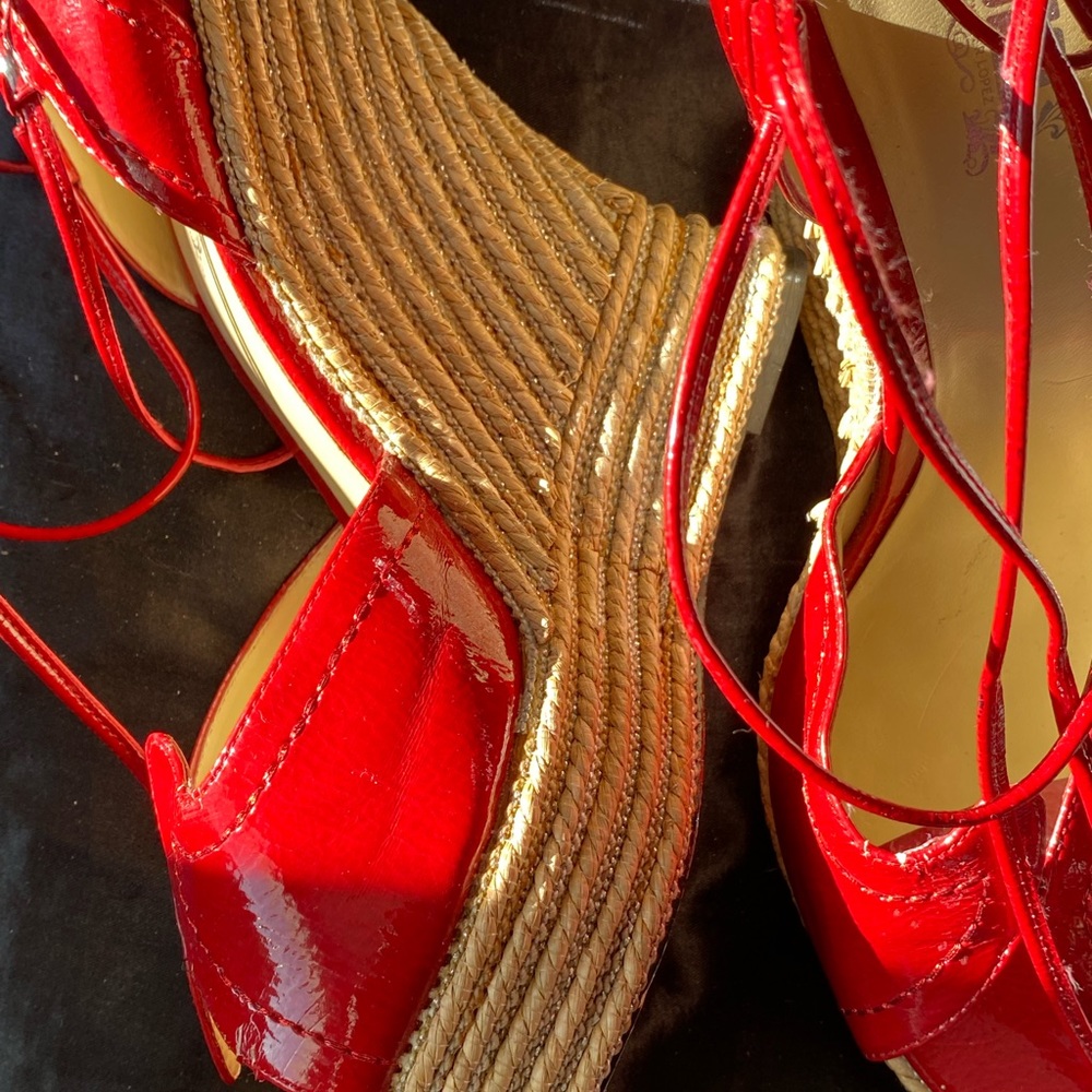 Candy apple red wedges!  Women’s size 8 1/2